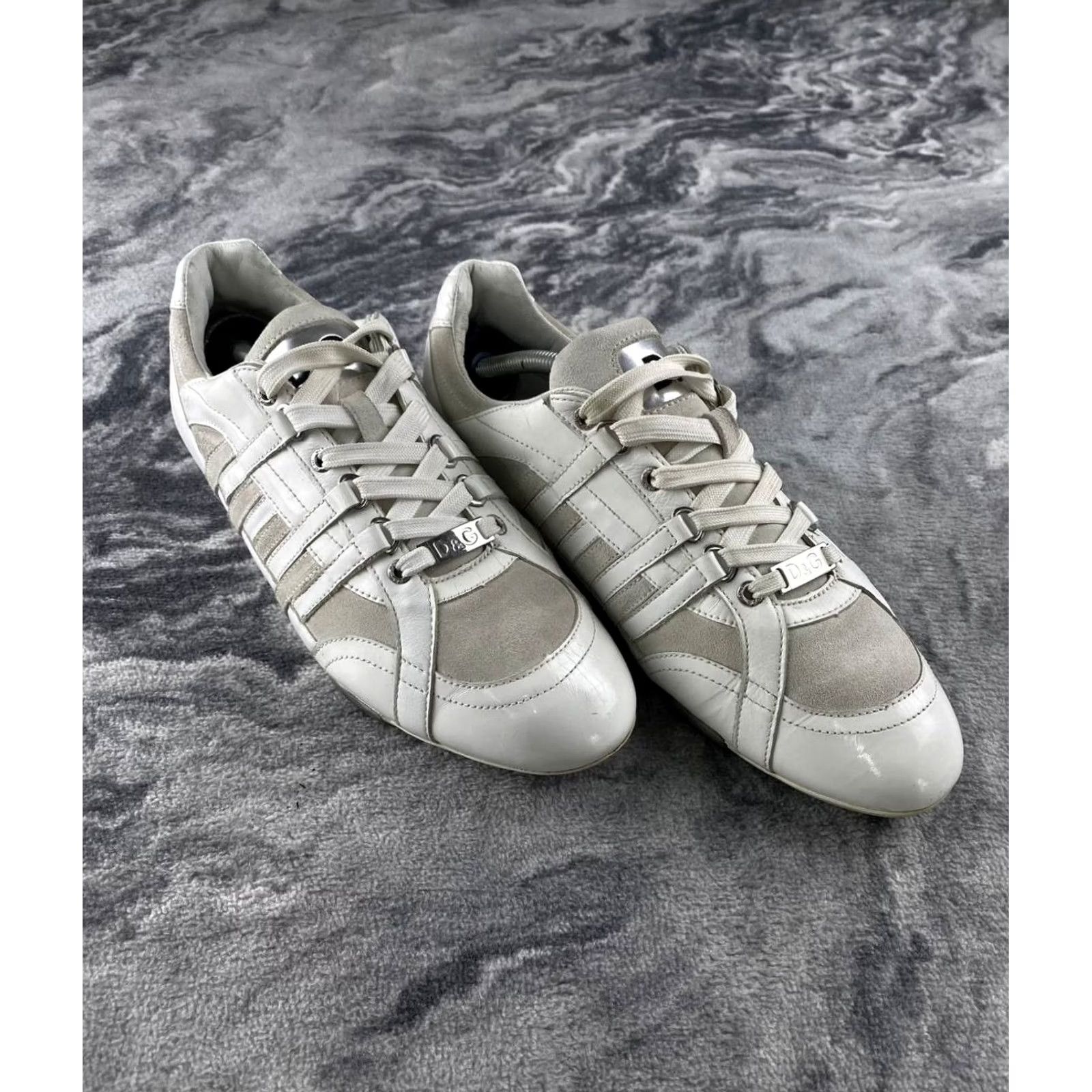 Dolce & Gabbana VINTAGE Dolce&Gabbana Sneaker Men White 41.5 Leather Casual Lace Up Round Toe Comfort Size US 9 / EU 42 - 2 Thumbnail