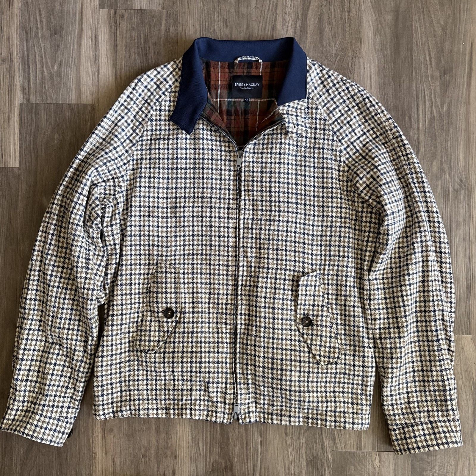 Spier & Mackay Spier Mackay Jacket Men's Size 42 Checkered Flannel Lined Size US L / EU 52-54 / 3 - 2 Thumbnail