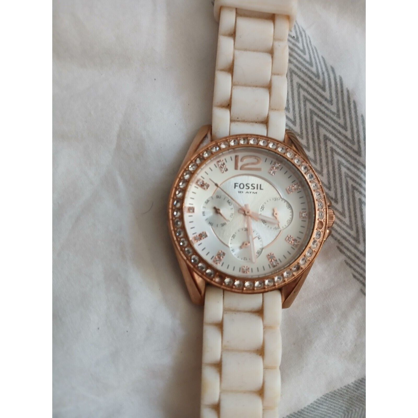 Fossil Fossil Women’s watch Tortoise Band Crystal Bezel Quartz Size ONE SIZE - 2 Thumbnail