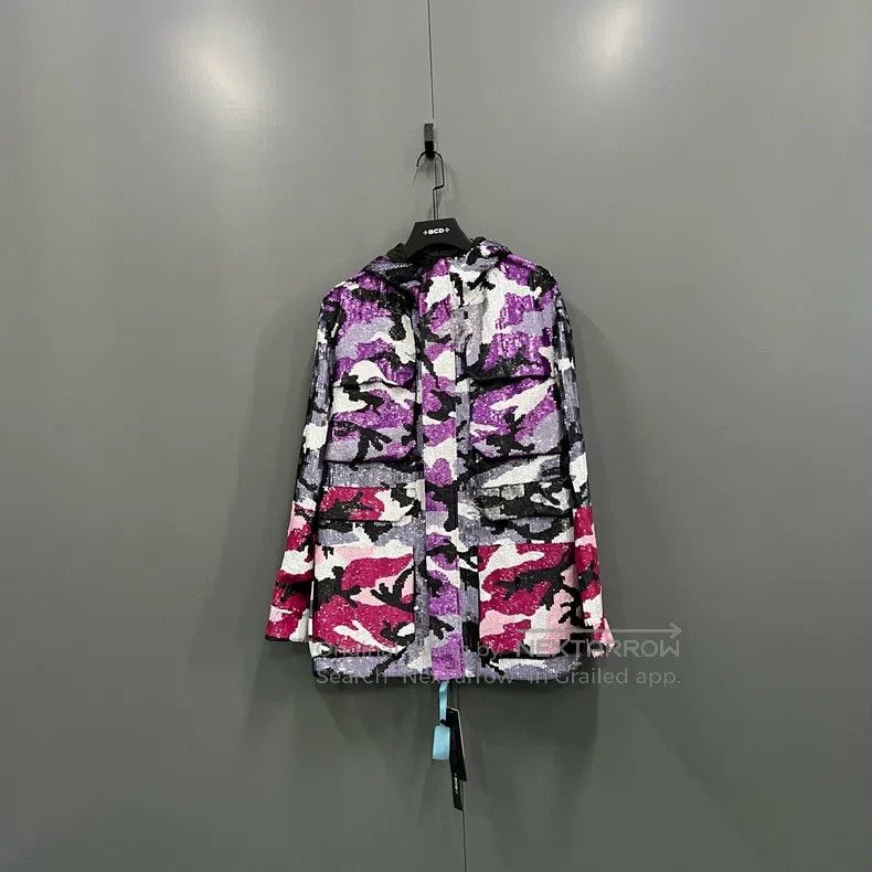 Valentino Valentino Camouflage sequin hooded jacket Size US XL / EU 56 / 4 - 1 Thumbnail
