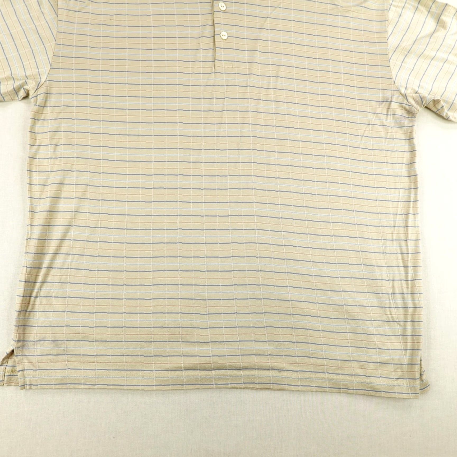 BUGATCHI Vintage Bugatchi Uomo Polo Shirt Mens Large Tan Plaid Performance Golf Cotton Size US L / EU 52-54 / 3 - 3 Thumbnail