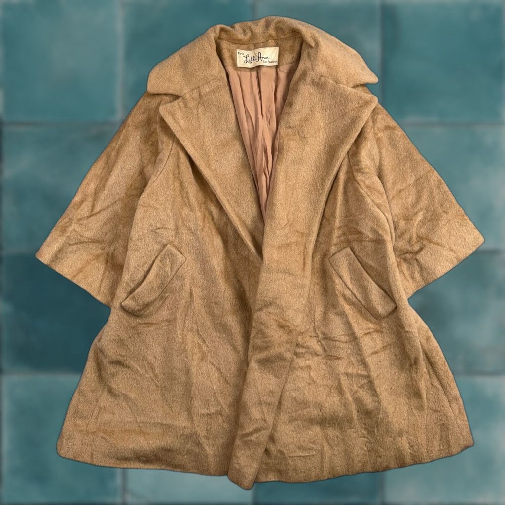 Vintage VINTAGE Lilli Ann Beige Wool Swing Coat Womens Long Overcoat L Size L / US 10 / IT 46 - 1 Thumbnail
