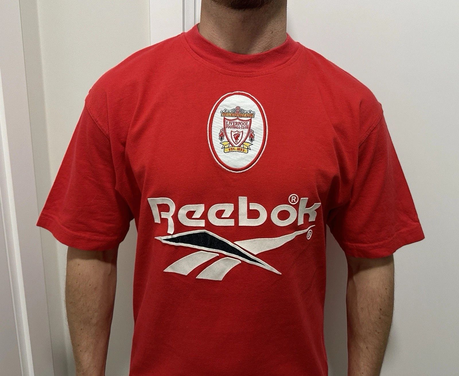 Reebok Vintage 1990s Liverpool Training T-Shirt Mens Reebok Soccer Size US M / EU 48-50 / 2 - 2 Thumbnail