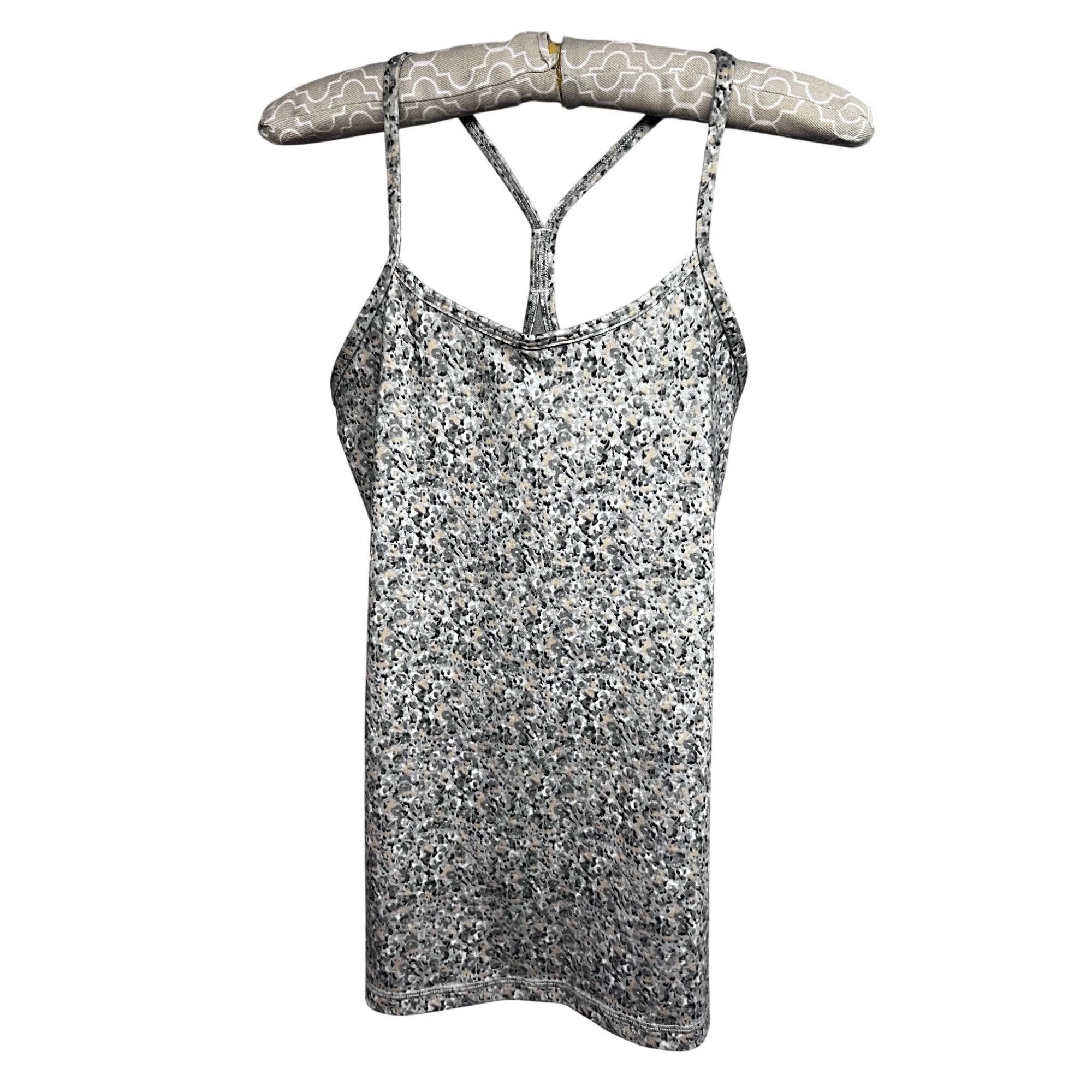 Lululemon Lululemon Power Y Tank Top Gray Speckled Shelf Bra Sz 6 Stre Size M / US 6-8 / IT 42-44 - 4 Thumbnail