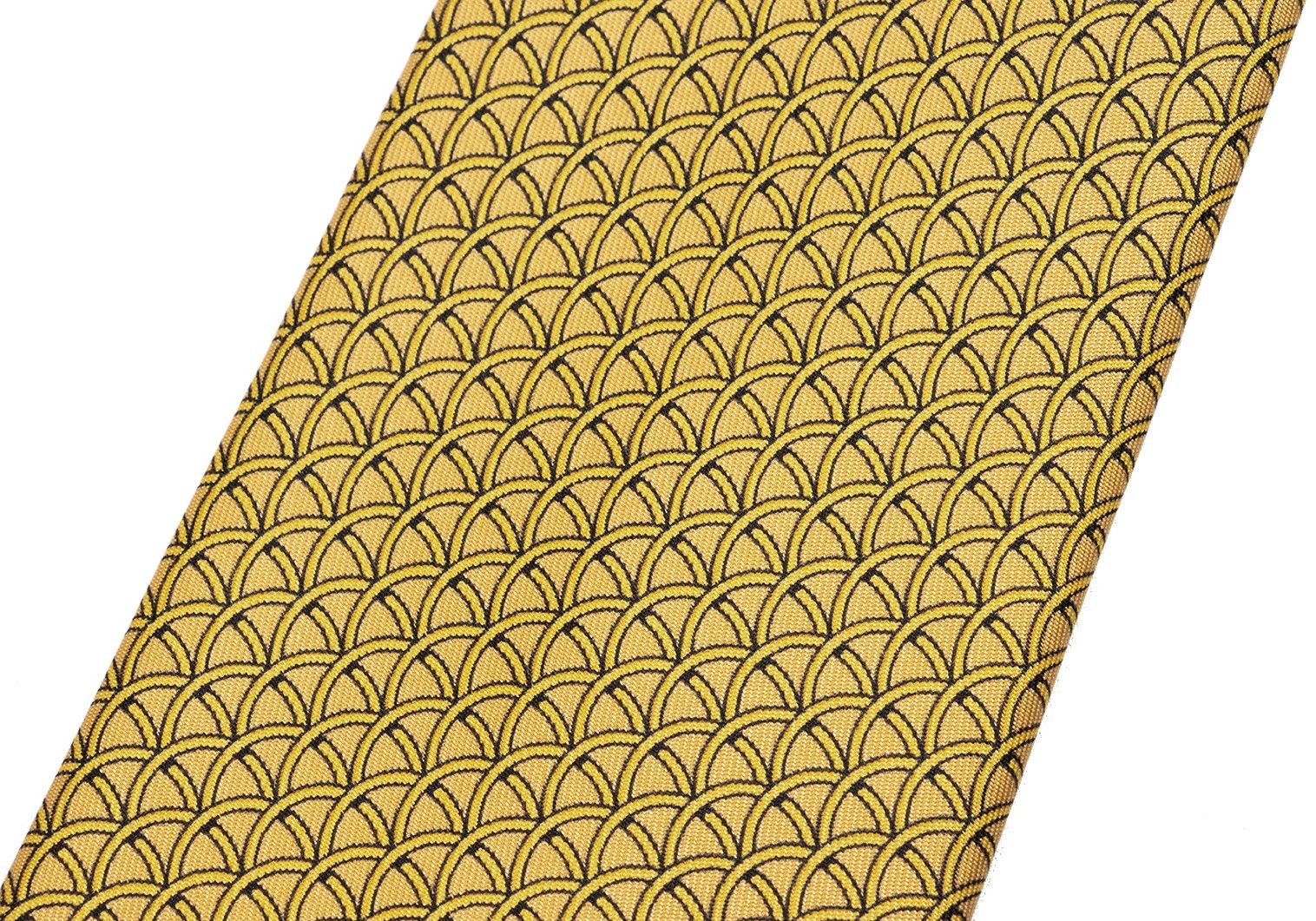 Hermes Silk Printed Tie in Yellow Size ONE SIZE - 4 Thumbnail