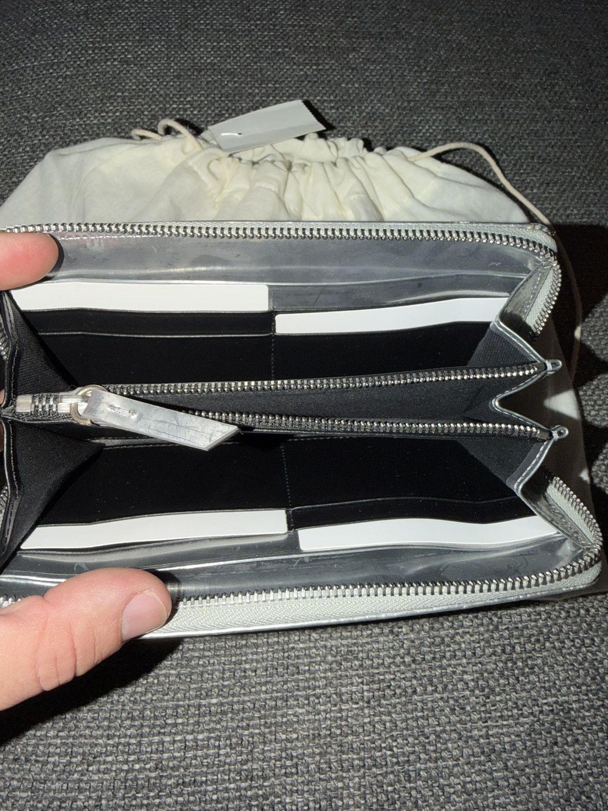 Maison Margiela Margiela crinkle metallic zip leather wallet Size ONE SIZE - 3 Thumbnail