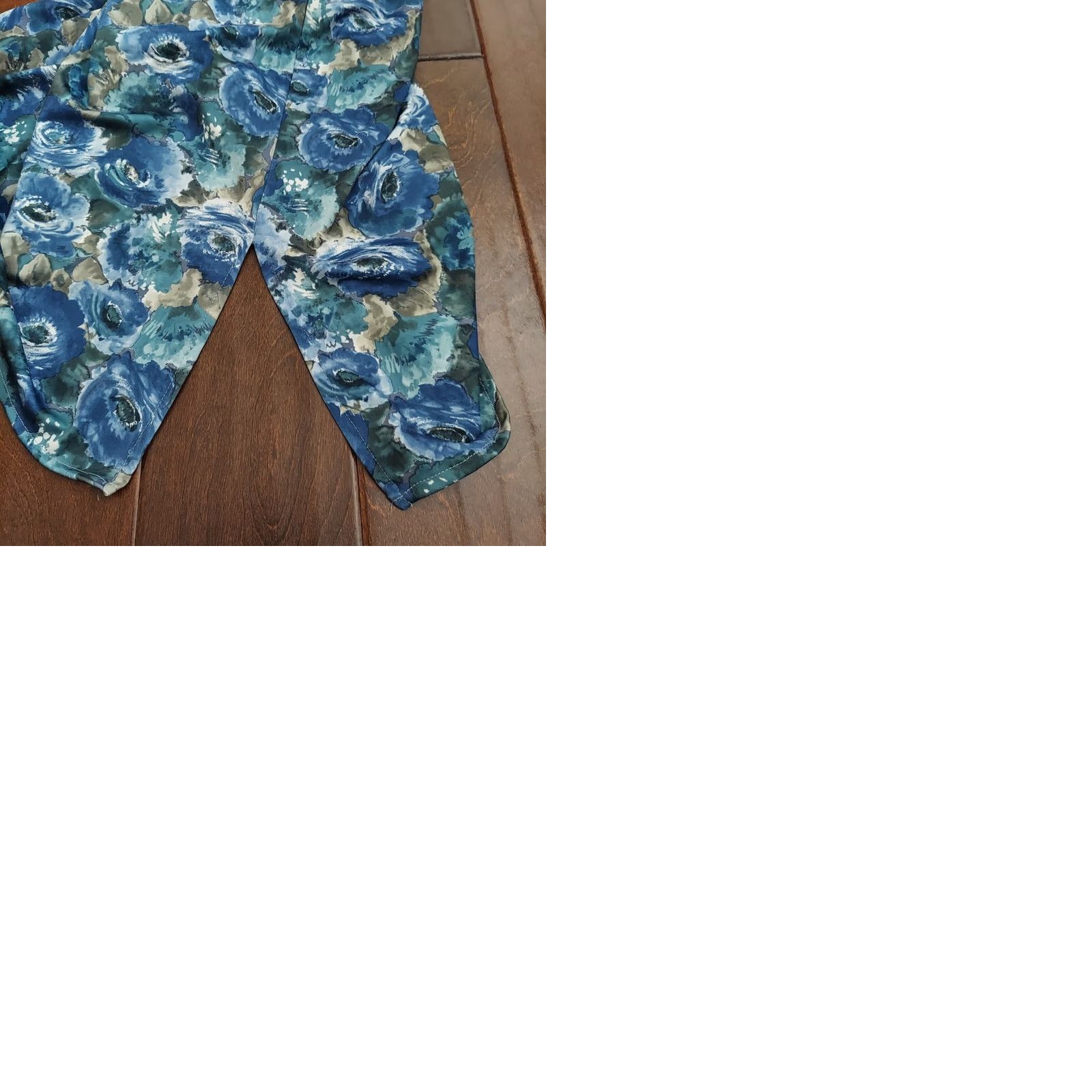 Vintage Charlotte Russe Women's Blue Floral Ribbed Side Slit Midi Skirt M Regular Size 32" / US 10 / IT 46 - 9 Thumbnail