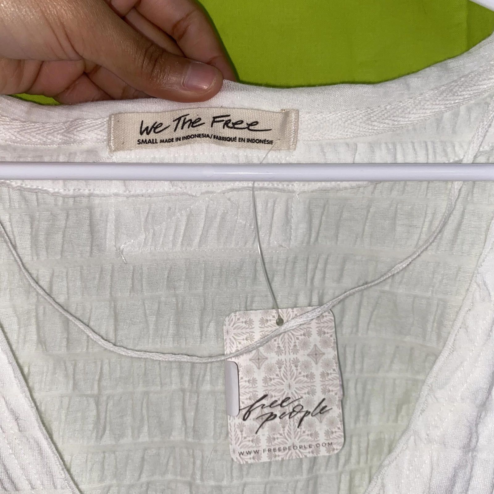 Free People Free People White Short Sleeves Top NWT S Size S / US 4 / IT 40 - 3 Thumbnail