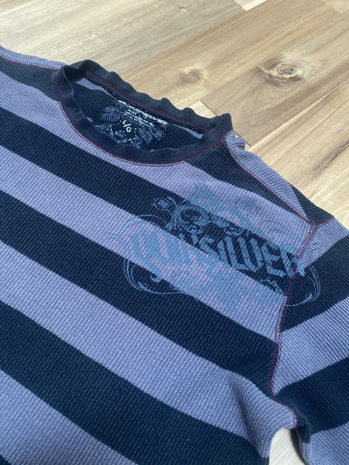 Quiksilver Vintage Quiksilver Striped Long Sleeve Waffle Knit Y2K L Size US L / EU 52-54 / 3 - 6 Thumbnail