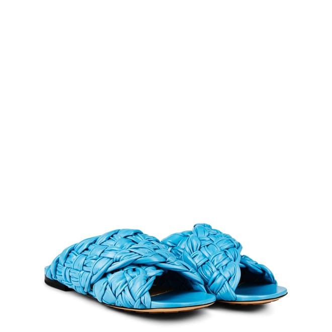 Bottega Veneta Bottega Veneta Bv Flatform Mule Slides in Blue Size US 5.5 / IT 35.5 - 3 Thumbnail