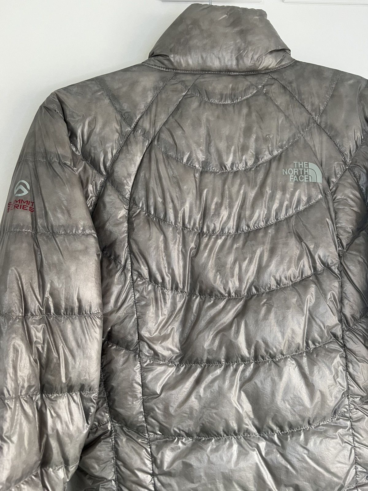 The north face puffer jacket xs grey translucent