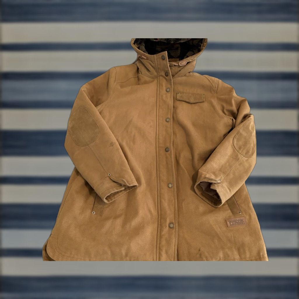 Pendleton VINTAGE Pendleton Jacket Aztec Print Canvas Hooded XL Mens Brown Full Zip Snap - 60 characters Size US XL / EU 56 / 4 - 1 Thumbnail