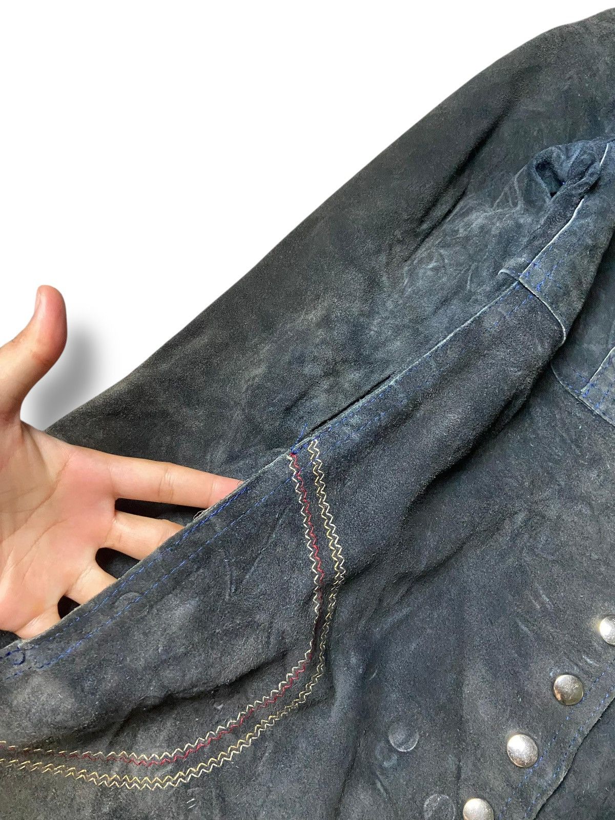 Japanese Brand Vintage Gassy Jack Mercantile Leather Suede Jacket (160) Size XXS / US 00 / IT 34 - 7 Thumbnail