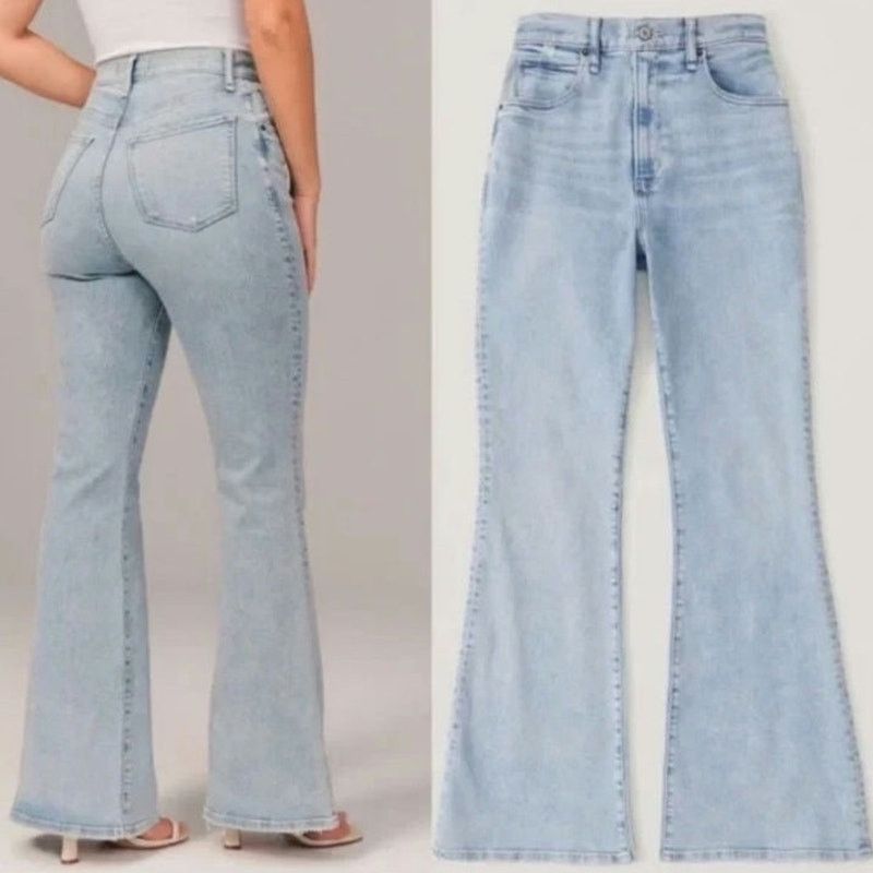 Abercrombie & Fitch A&F The Flare Ultra High Rise Jeans Size 33/16 Short Size 36" / US 14 / IT 50 - 1 Thumbnail