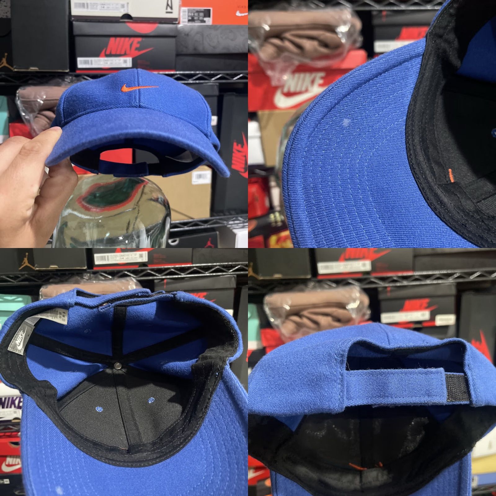 Nike VINTAGE Nike Hat Cap Mens Adjustable Blue Orange Swoosh Baseball Cap One Size Black? Size ONE SIZE - 8 Thumbnail