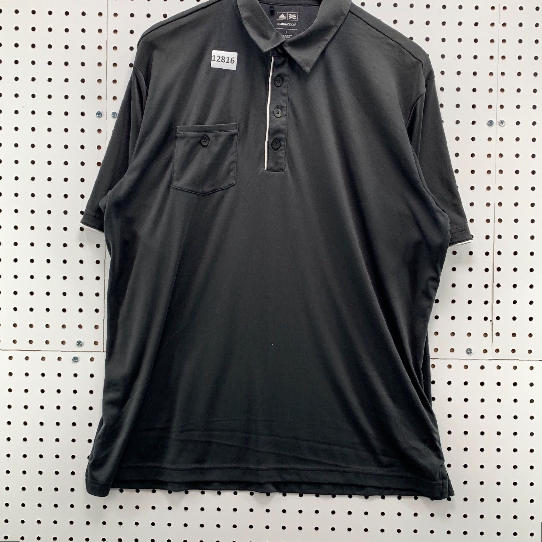 Adidas Adidas Golf Shirt Polo Climacool Mens Large Black Pocket Button Short Sleeve Size US L / EU 52-54 / 3 - 5 Thumbnail