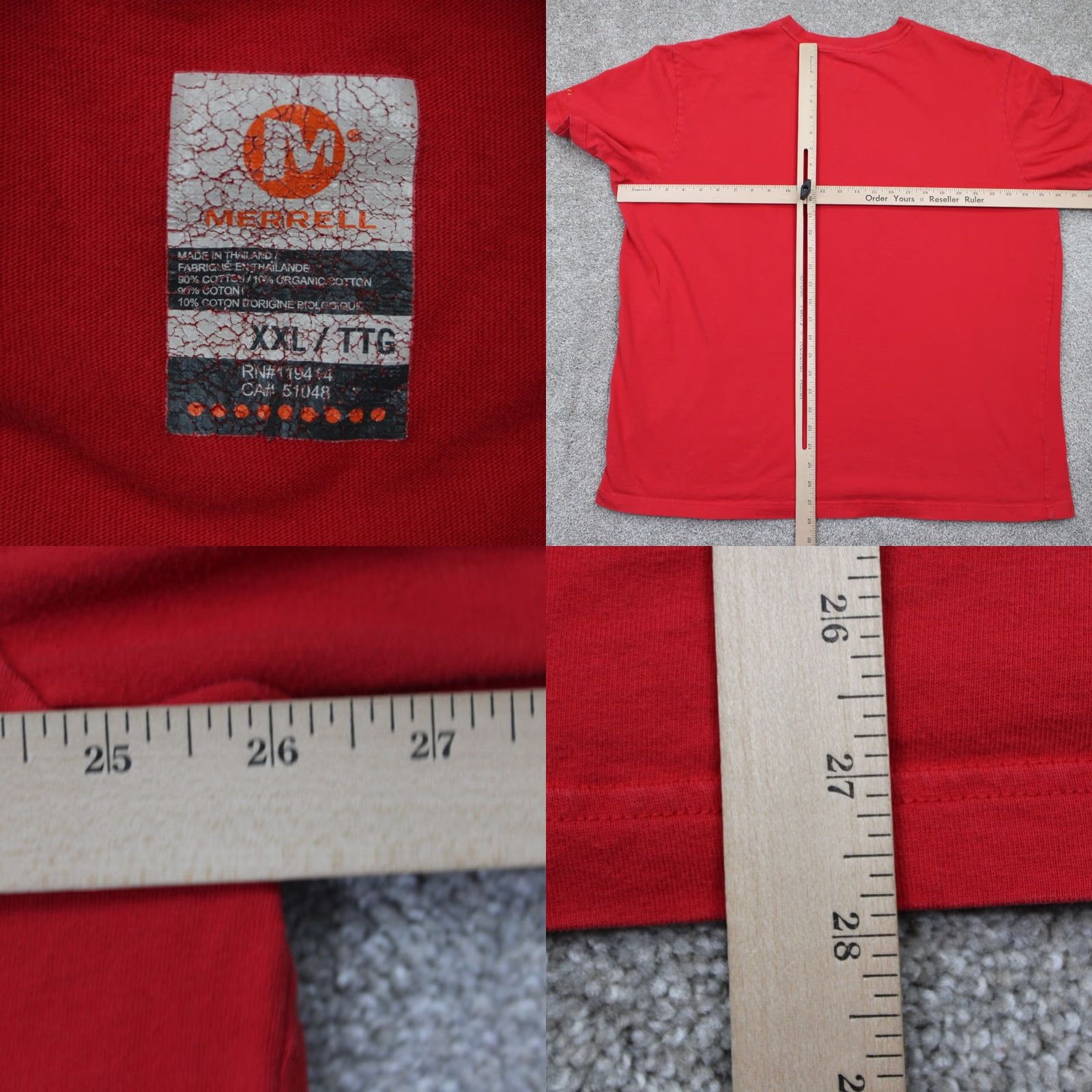 Merrell Merrell Shirt Mens 2XL Red Short Sleeve Cotton Pullover Crewneck Shirt Merrell 2XL Mens Red Cotton Short Sleeve T-Shirt Sportsman Vintage? No Size US XXL / EU 58 / 5 - 8 Thumbnail
