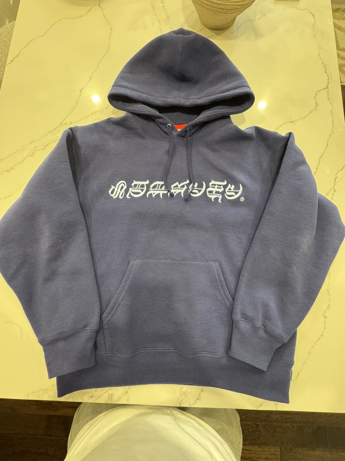 Supreme Supreme Blackletter Hoodie Navy | Grailed
