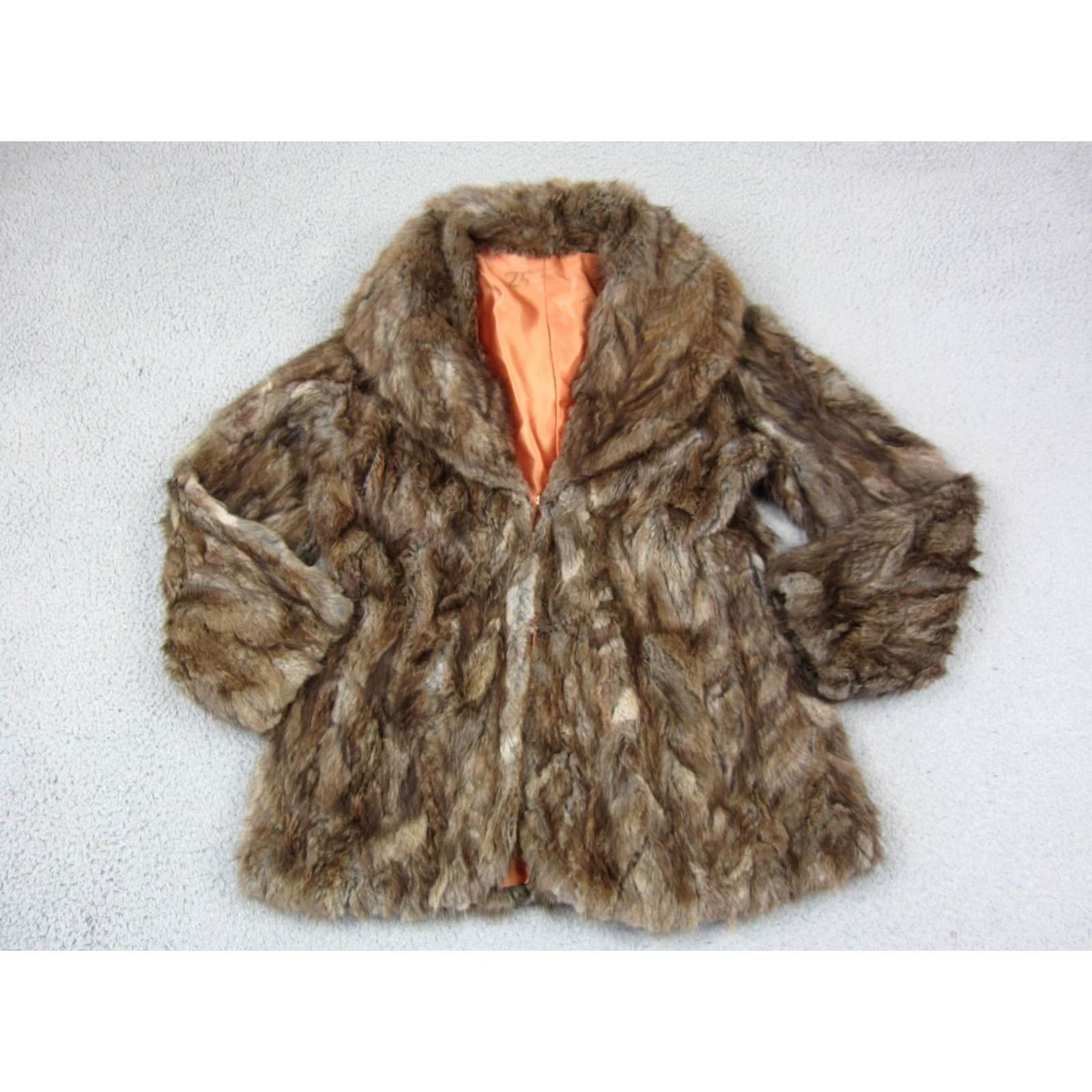 Vintage VINTAGE Fur Coat Womens Small Brown Mod Plush Winter Coat Glam 60s 70s Size S / US 4 / IT 40 - 2 Thumbnail