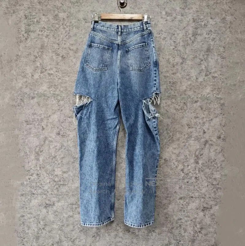 Maison Margiela Maison Margiela Women's Distressed Blue Denim Pants . Size 28" / US 6 / IT 42 - 2 Thumbnail