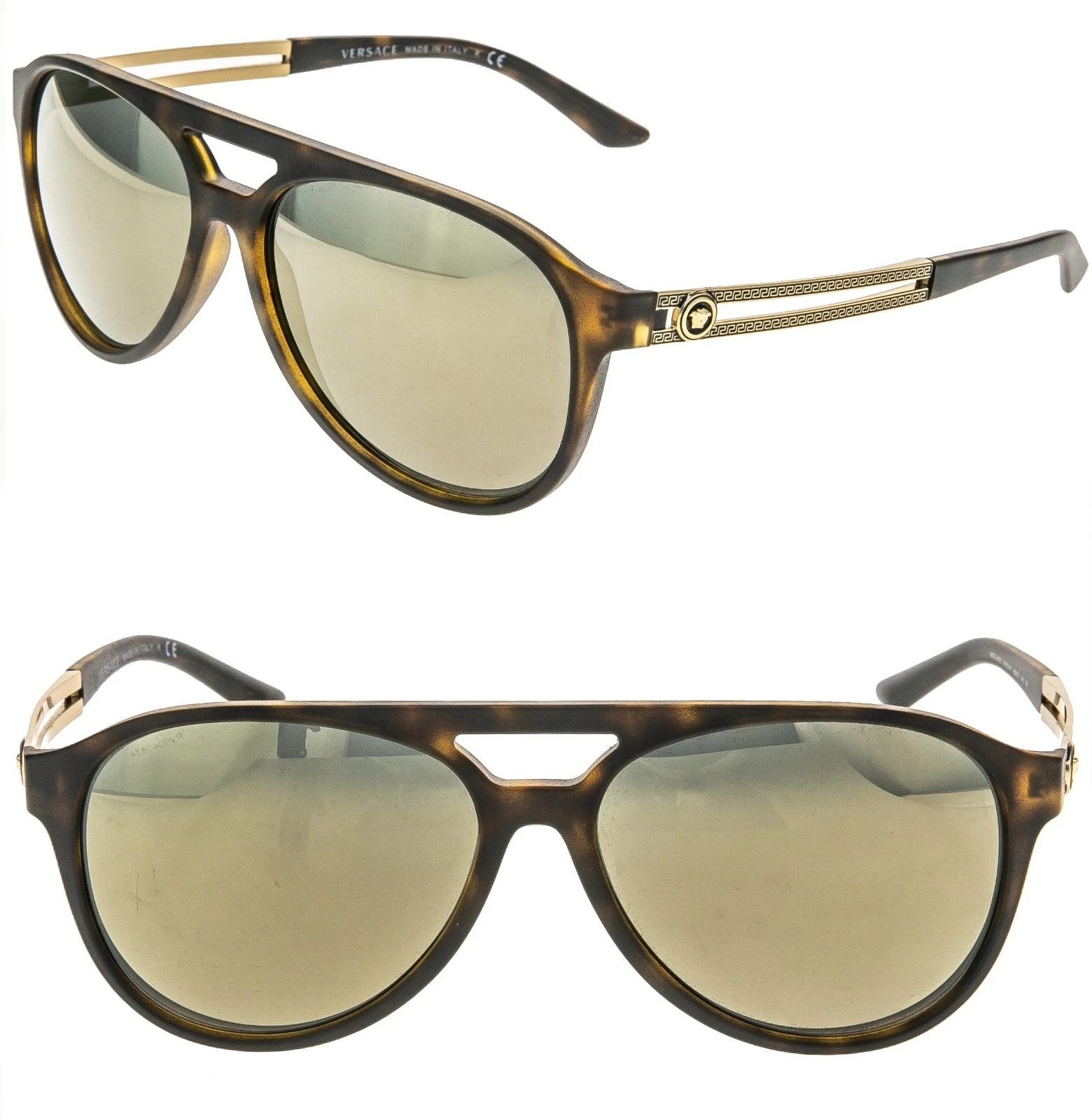 Versace VERSACE VE4312 4312 Vintage Vanitas Havana Gold Mirror Size ONE SIZE - 1 Thumbnail