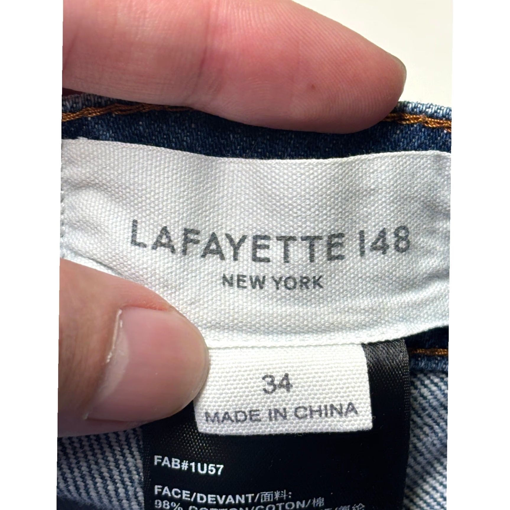 Denime Lafayette 148 New York Watts Straight Leg Jeans Blue Denim 34 26.5 5-Pocket Womens Jeans Comfort Stretch High Rise Colonial Blue (Medium) Denim Size 24" / US 00 / IT 34 - 5 Thumbnail