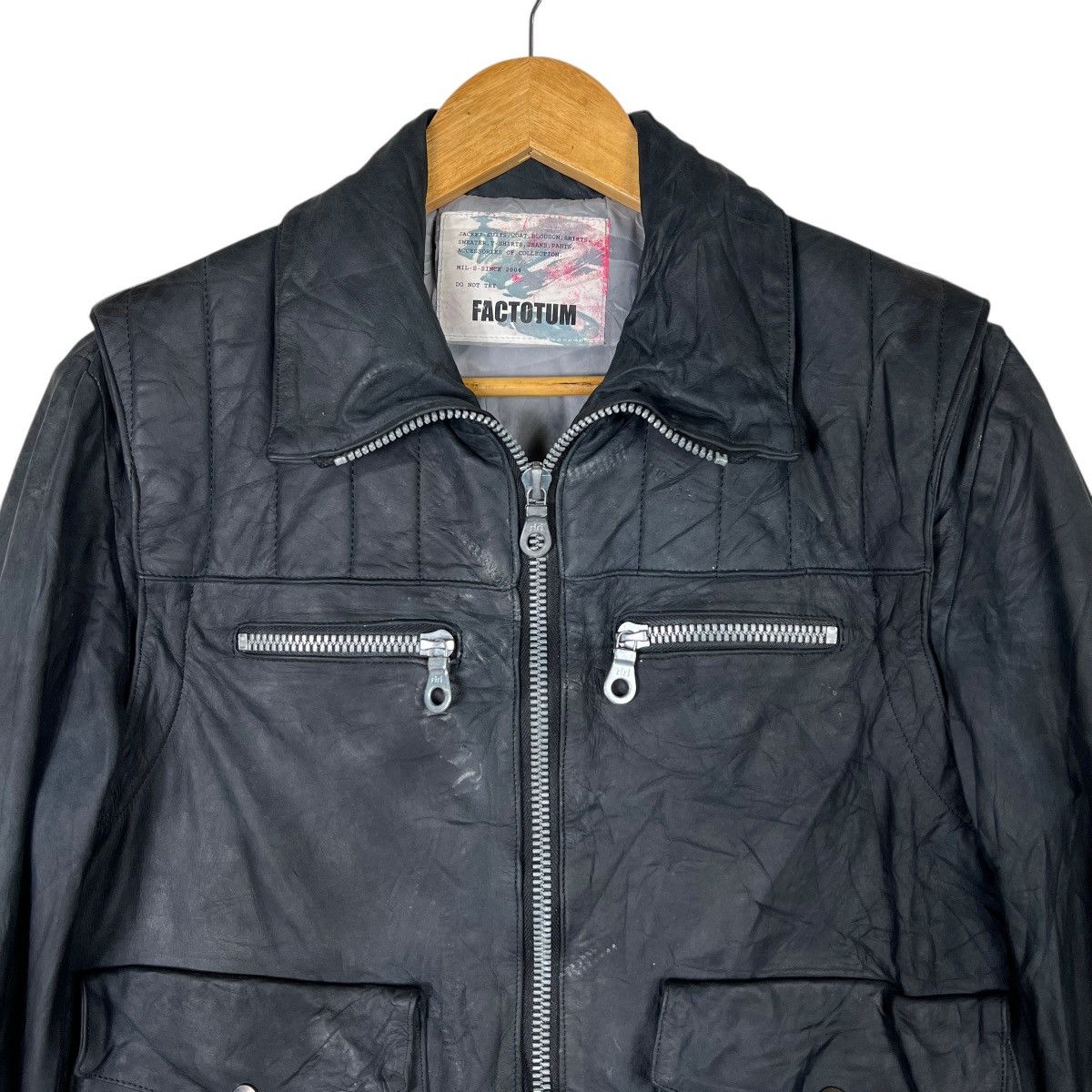 FACTOTUM FACTOTUM COWHIDE LEATHER MOTO RIDER JACKET MADE IN JAPAN Size US M / EU 48-50 / 2 - 8 Thumbnail