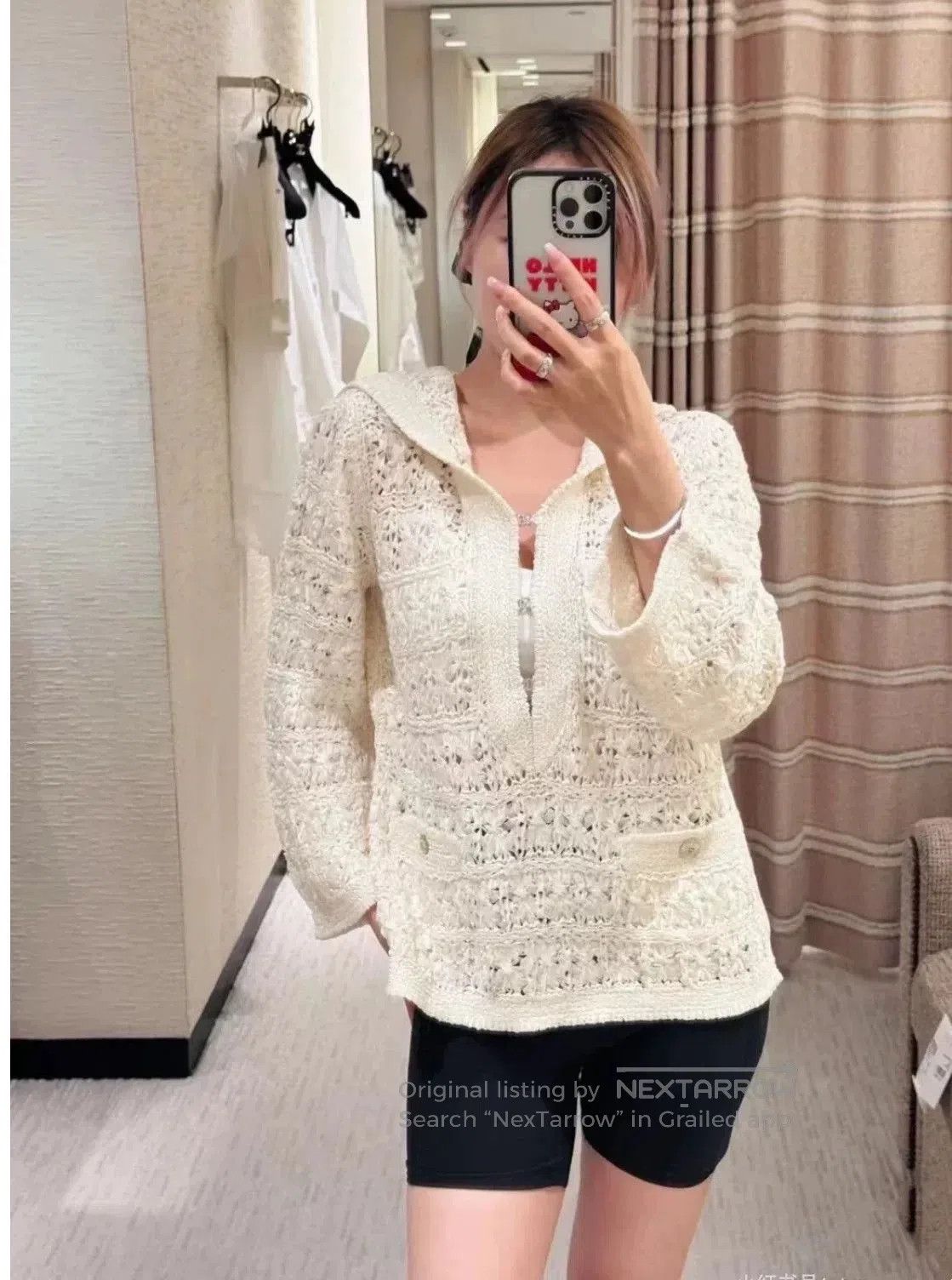 Chanel Chanel 24S Naval Collar Openwork Knit Top. Size XXS / US 00 / IT 34 - 5 Thumbnail