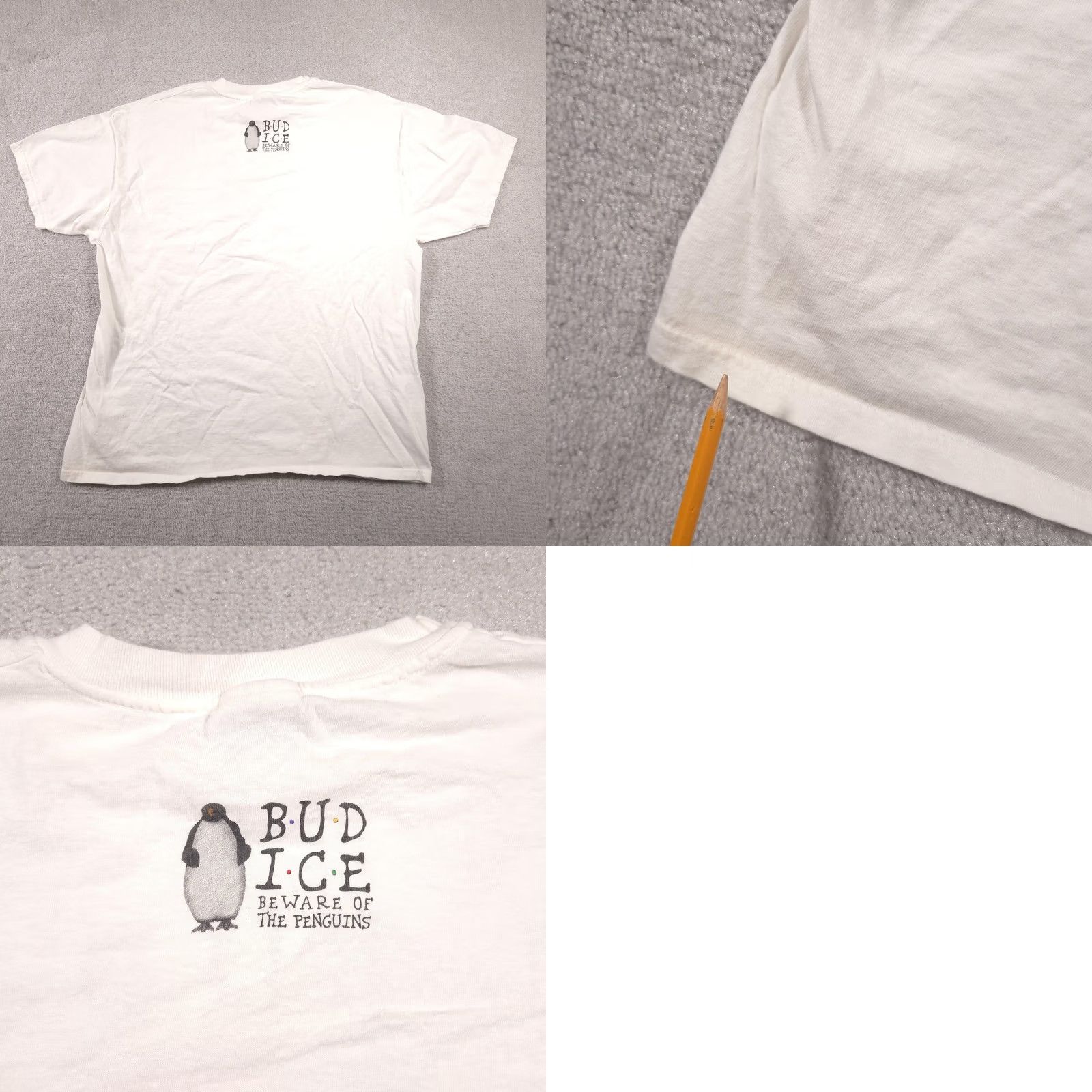 Hanes VINTAGE Bud Ice Shirt Mens XL White Penguin Dooby Dooby Do Beer Promo 90s Tee Size US XL / EU 56 / 4 - 10 Thumbnail