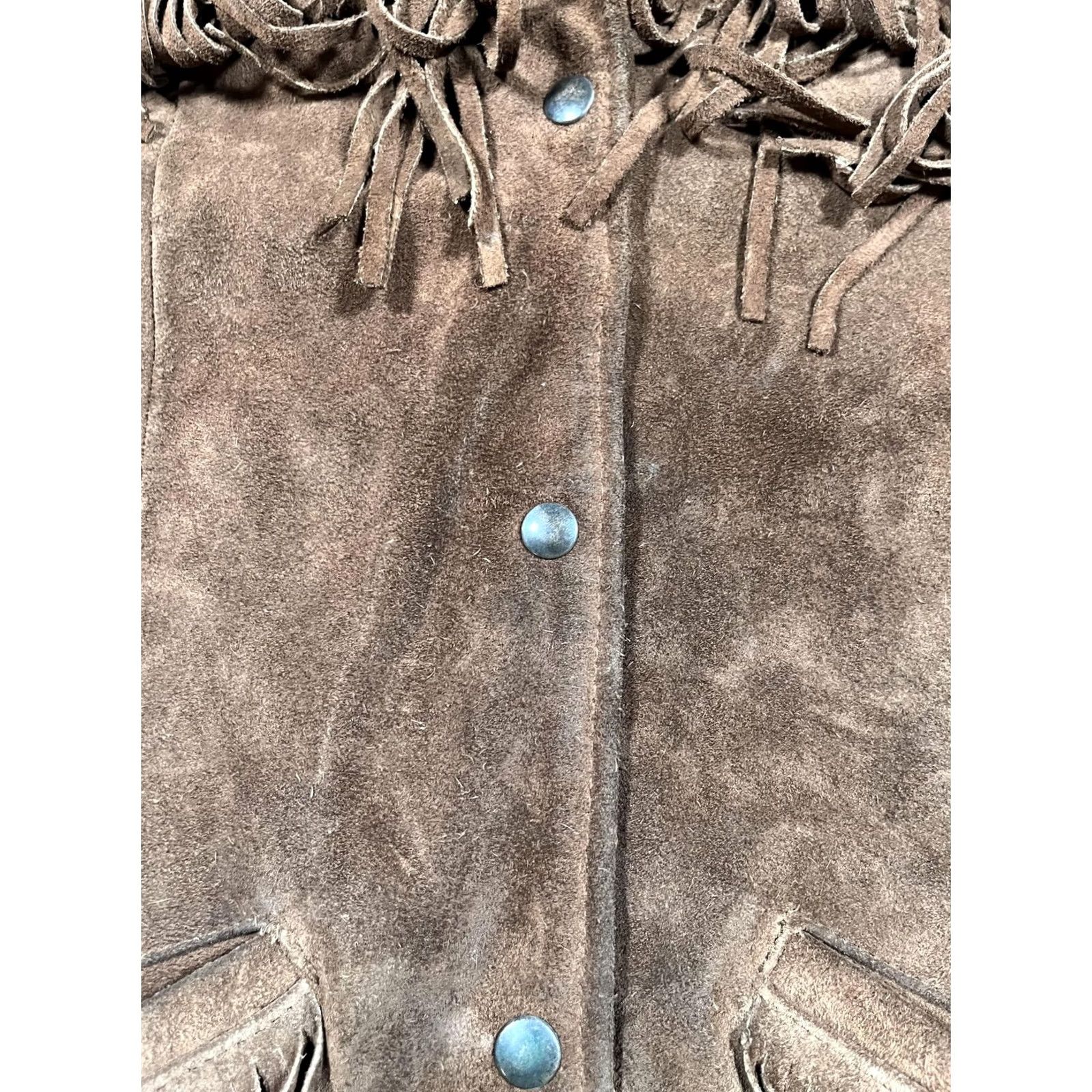 Sears Vintage The Leather Shop Jacket Womens 18 Brown Suede Fringe Western Sears Jacket Women 18 Brown Fringe Size XXL / US 16-18 / IT 52-54 - 7 Thumbnail