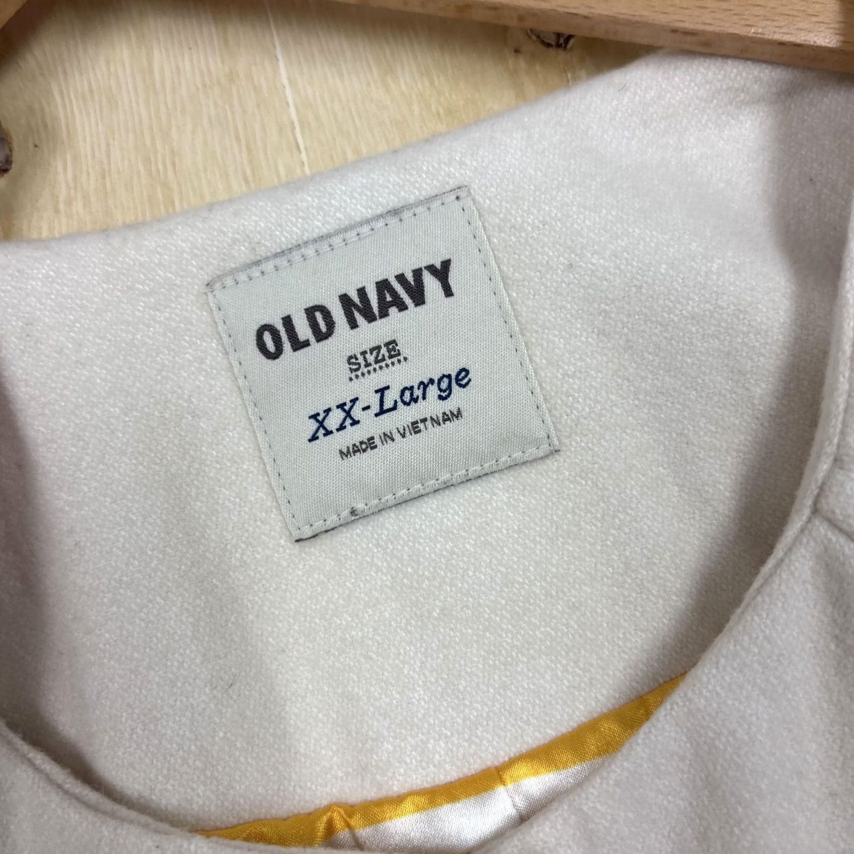 Old Navy Old Navy Coat Womens XXL White Wool Blend Collarless 3/4 Sleeve Pea Overcoat Size XXL / US 16-18 / IT 52-54 - 3 Thumbnail