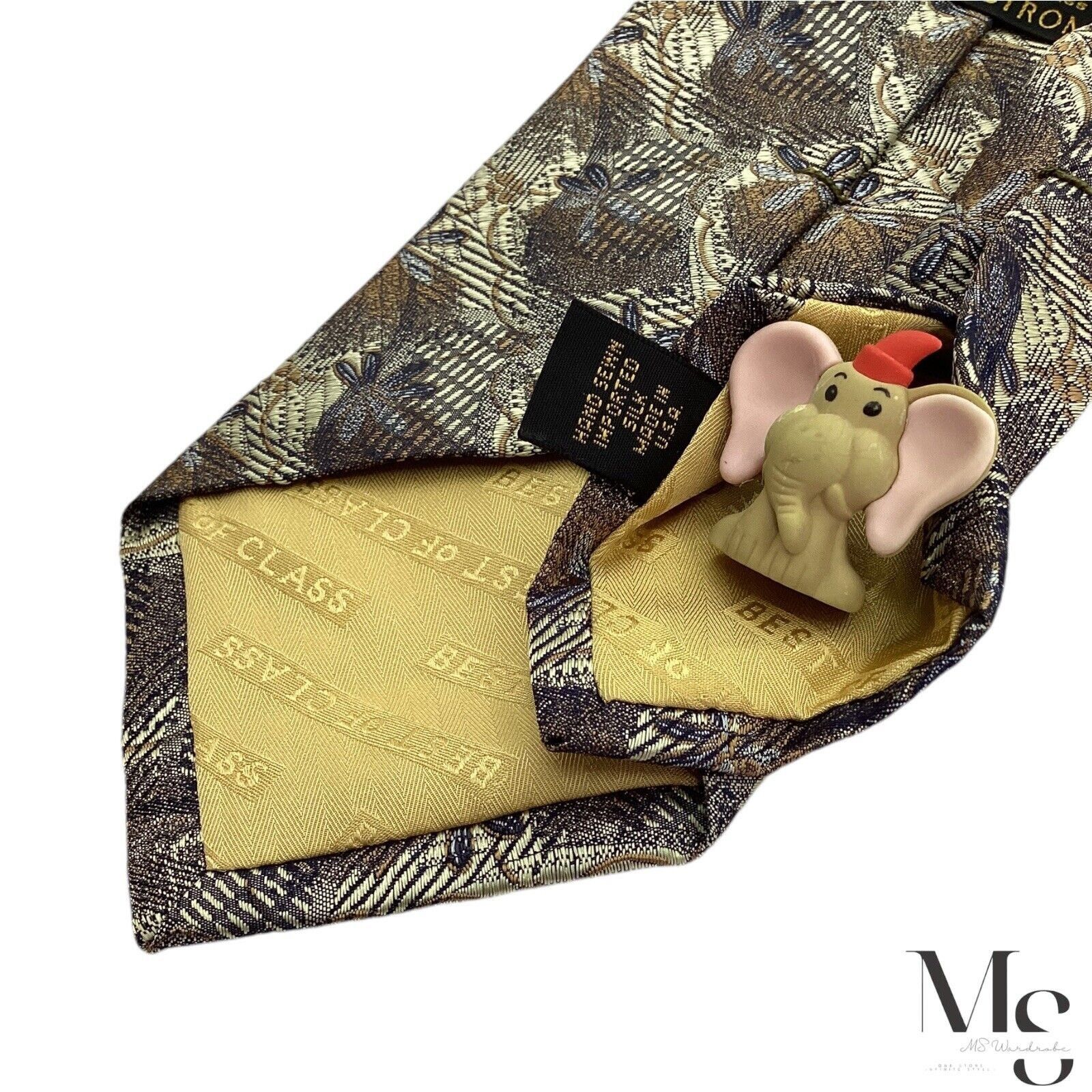 Robert Talbott ROBERT TALBOT Beige Floral Silk Tie Made In USA W: 4" EX CON Size ONE SIZE - 6 Thumbnail