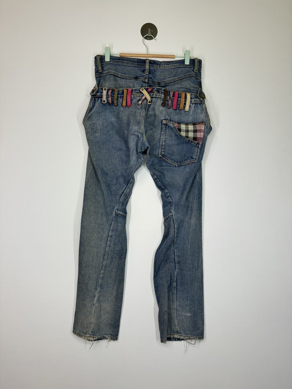 Japanese Brand BREATH MINT DOUBLE WAIST DISTRESSED DENIM PANTS Size US 32 / EU 48 - 2 Thumbnail