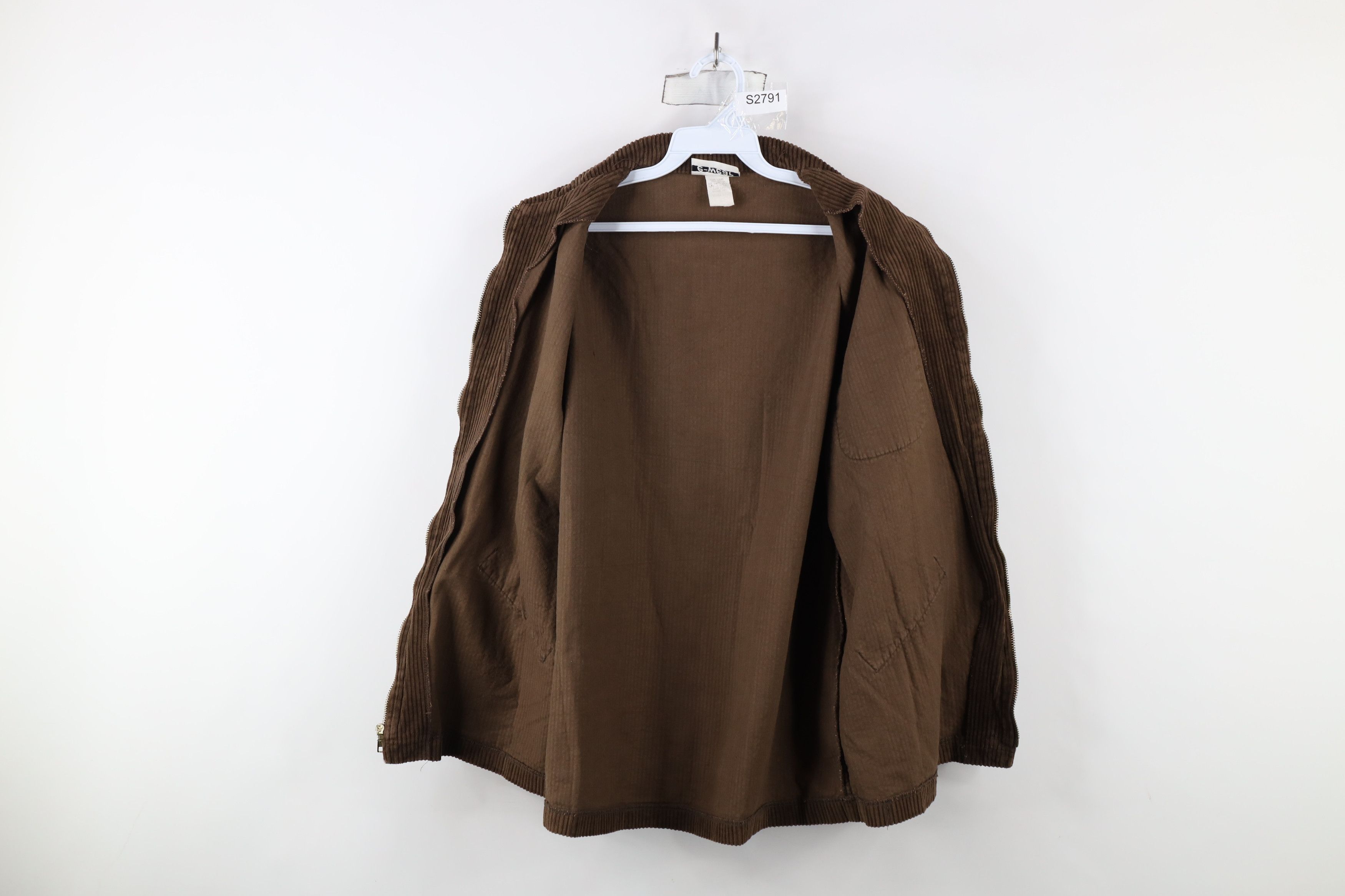Vintage Vintage 90s Streetwear Full Zip Corduroy Jacket Brown USA Size US S / EU 44-46 / 1 - 8 Thumbnail