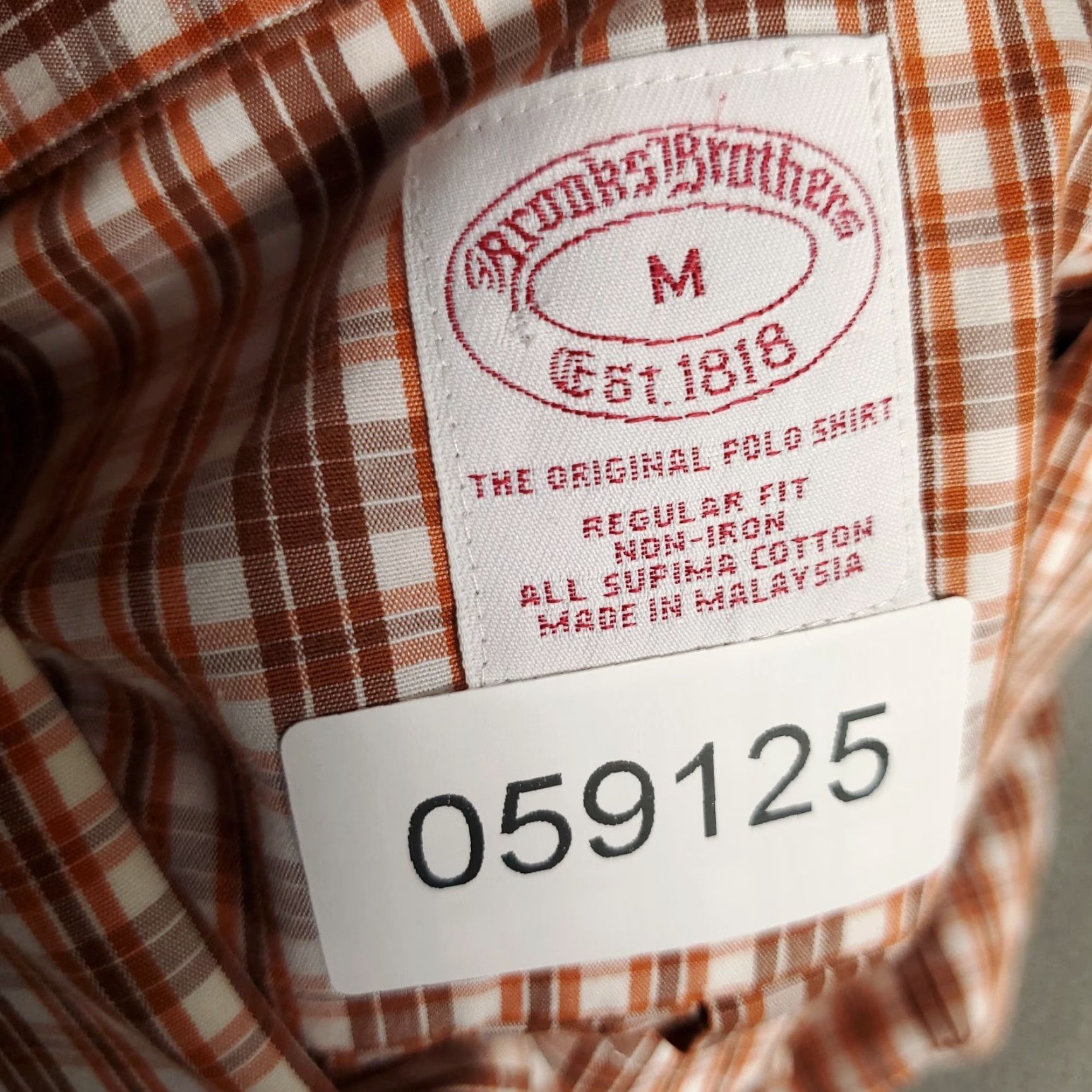 Brooks Brothers VINTAGE Brooks Brothers Shirt Mens Medium Brown Orange Plaid Button-Up Long Sleeve Size US M / EU 48-50 / 2 - 8 Thumbnail