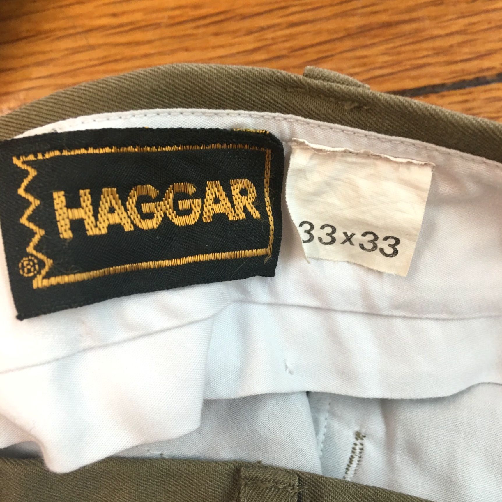 Haggar Haggar Mens Khaki Green Casual Regular Straight Dress Pants Size 33 X33 Size US 33 - 7 Thumbnail