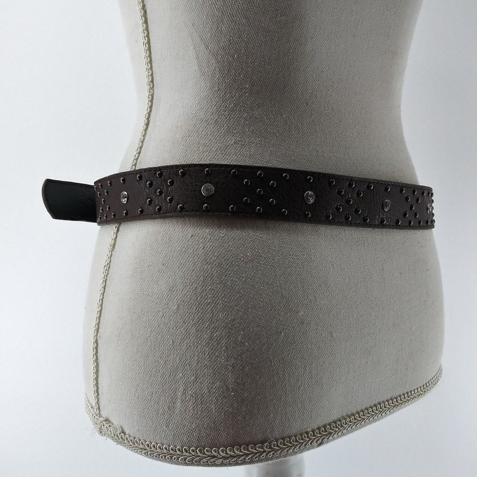 Other Women's Dark Brown Faux Leather Rhinestone Stud Belt size 8 Size ONE SIZE - 8 Thumbnail