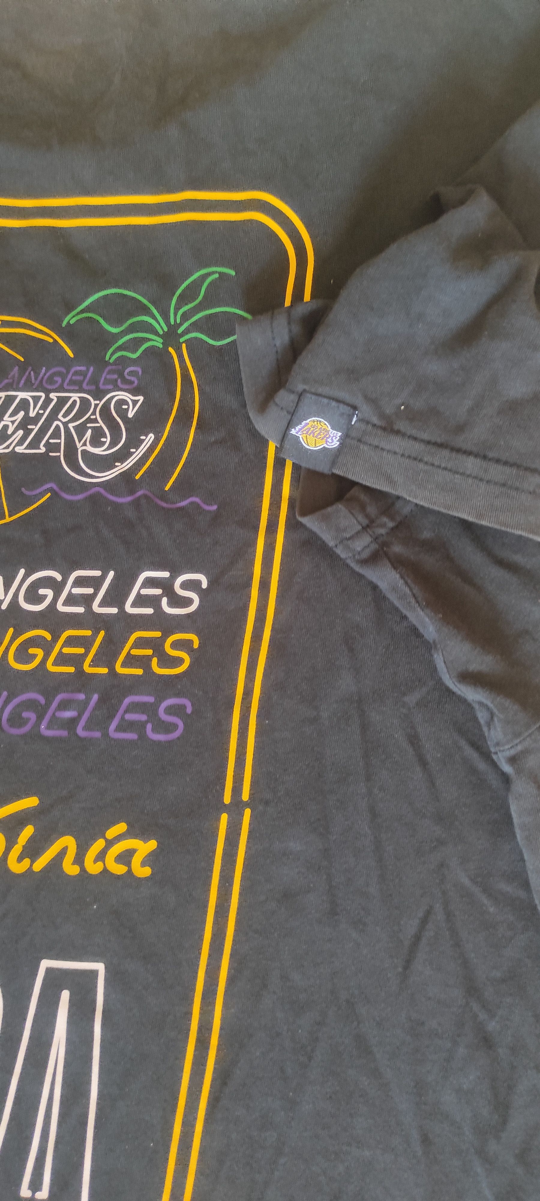 NBA × New Era × Vintage New Era Black NBA Neon Graphic Tee Loslak Blk Men's T-Shirt Size US XL / EU 56 / 4 - 20 Thumbnail