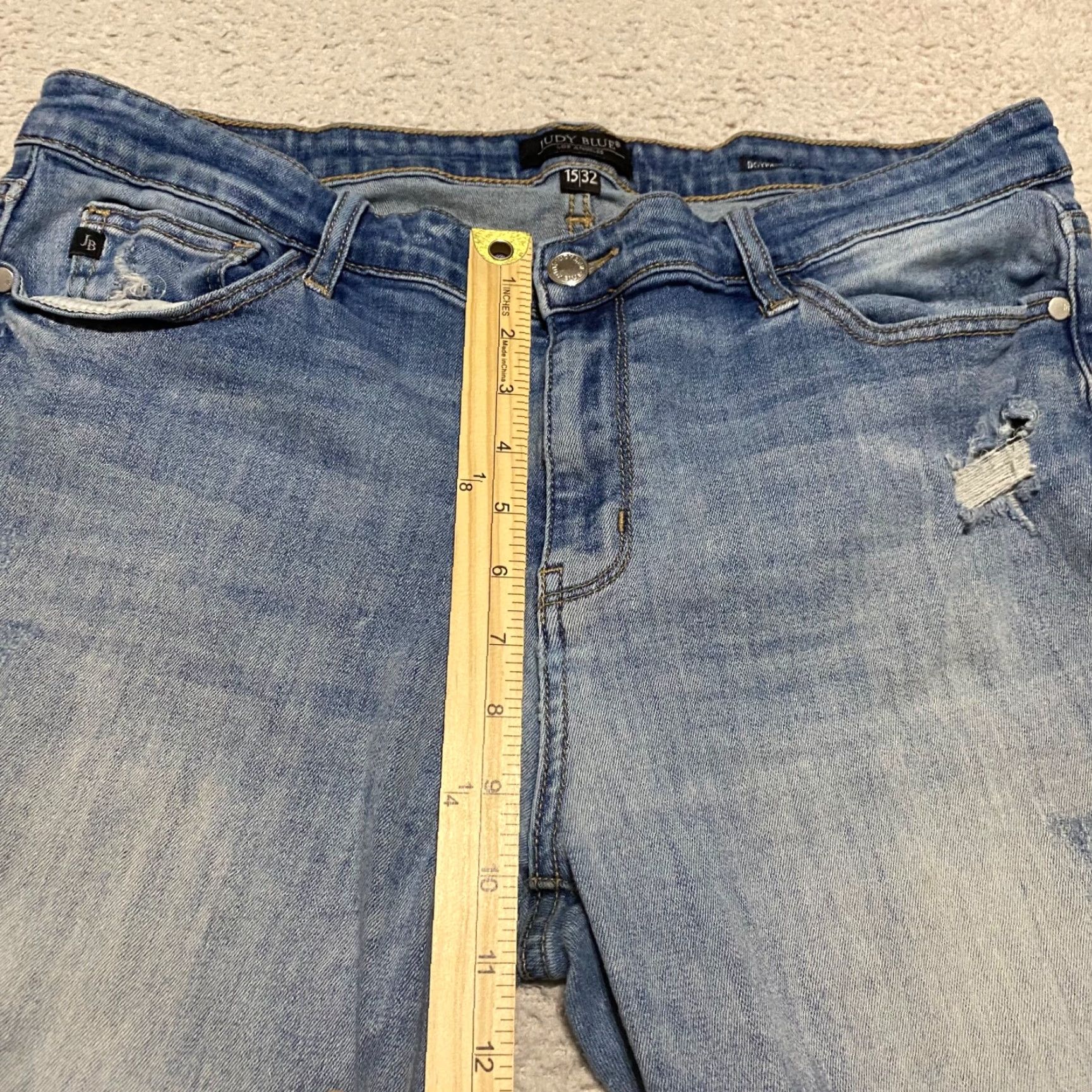 Denime Judy Blue Jeans Womens 15 Denim Skinny Mid Rise Distressed Pockets Blue 5-Pocket Regular Inseam 28 Size 36" / US 14 / IT 50 - 4 Thumbnail