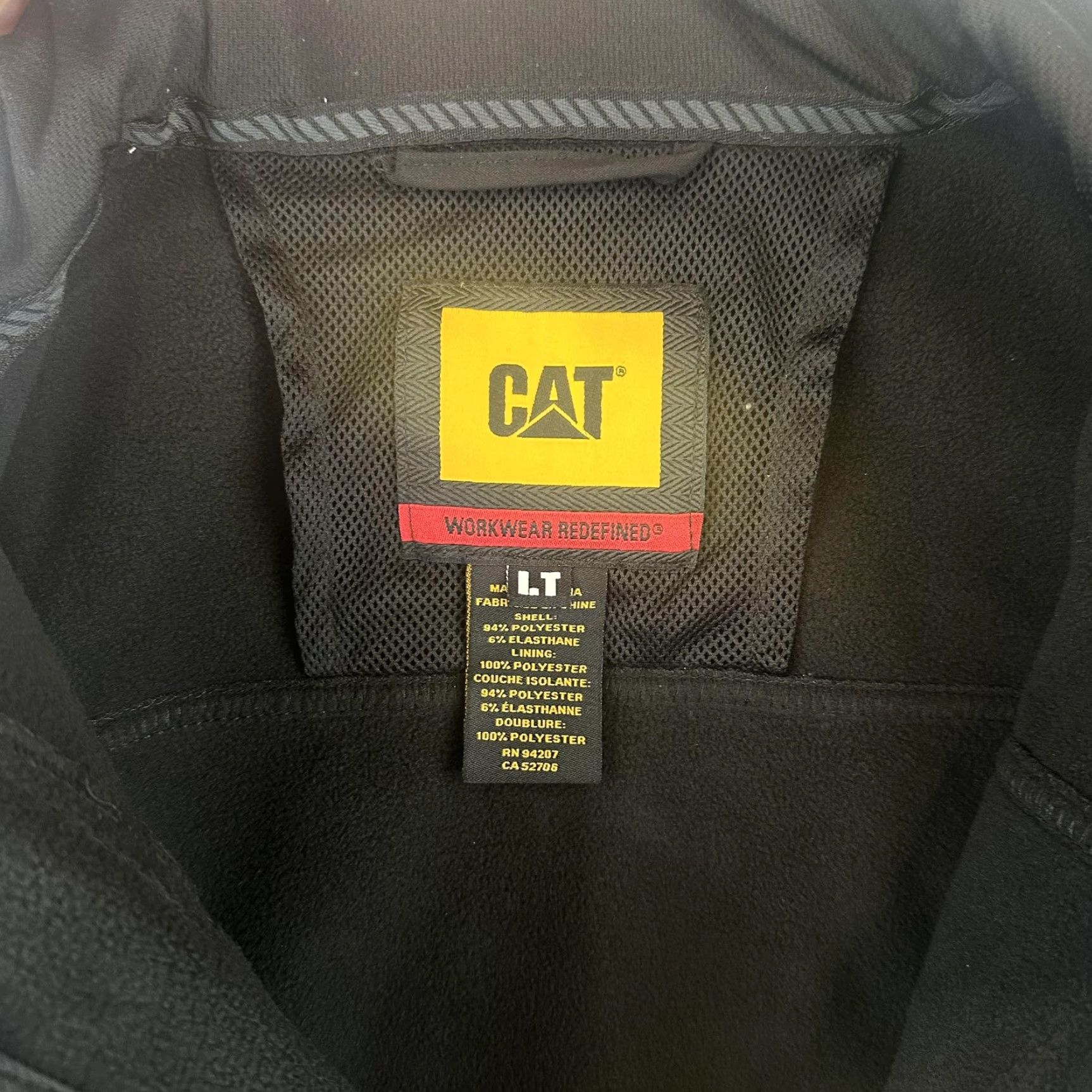 Vintage CAT Caterpillar Storm Blocker Jacket Mens Large Tall Black Softshell Workwear LT Size US L / EU 52-54 / 3 - 7 Thumbnail
