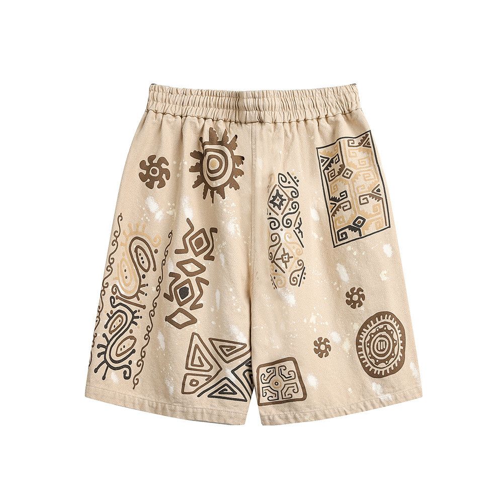 Japanese Brand × Vintage Men's sports loose casual graffiti pattern print shorts Size US 32 / EU 48 - 2 Thumbnail