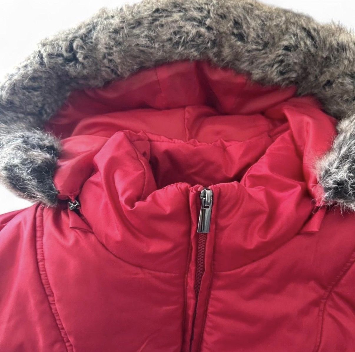 Faded Glory Womens Faded Glory Red Puffer Coat w/ Remoable Hood Sz 3X Size 3XL / US 20-22 - 3 Thumbnail