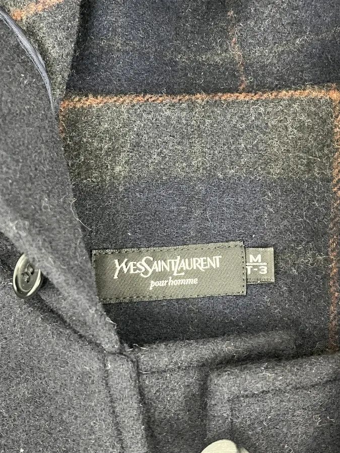 Yves Saint Laurent 1990s Yves Saint Laurent Classy Dark Navy Wool Duffle Coat Size US M / EU 48-50 / 2 - 9 Thumbnail