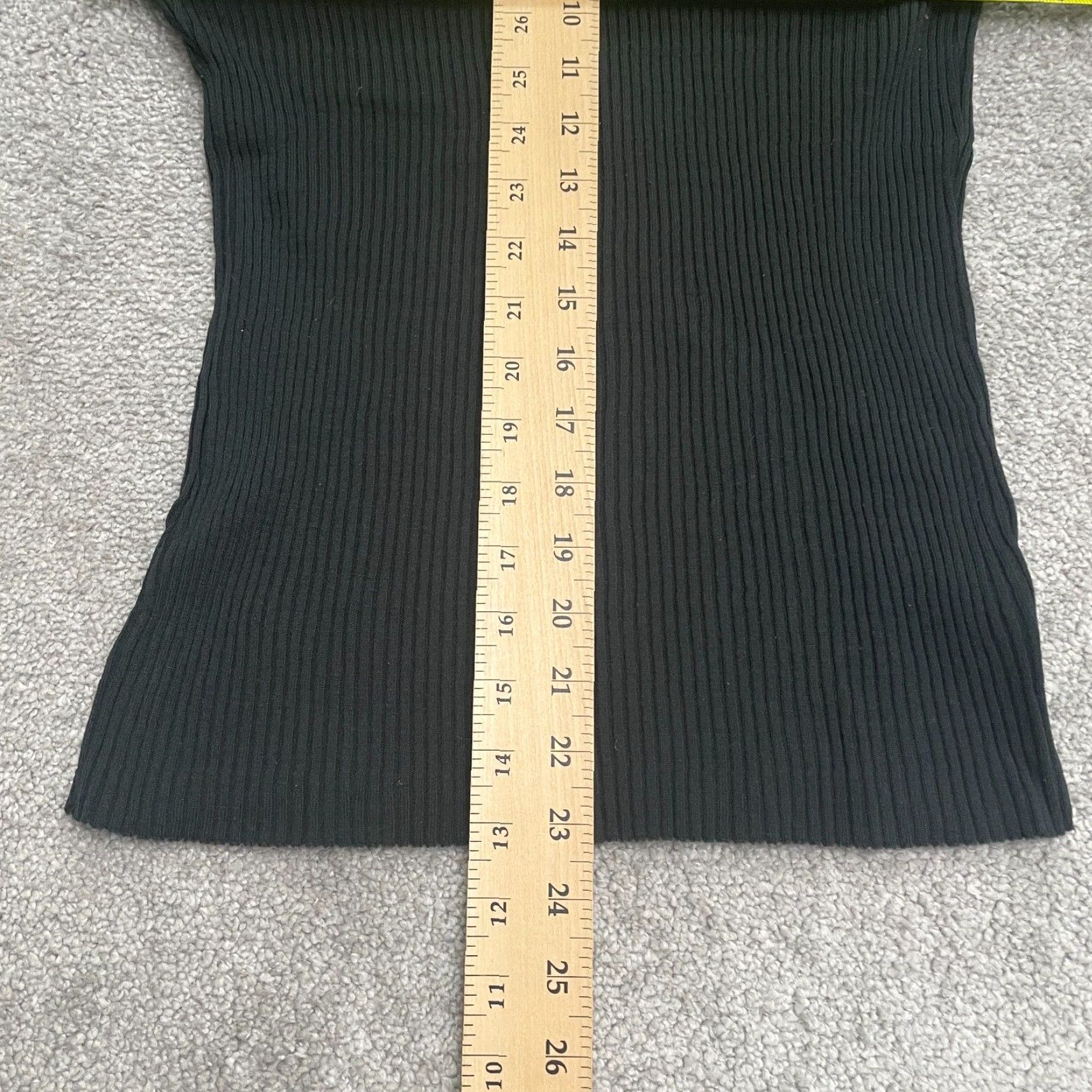 Vintage Bleeker Street Vintage Ribbed Knitted Top Womens Medium Black Nylon Short Sleeve Size M / US 6-8 / IT 42-44 - 7 Thumbnail