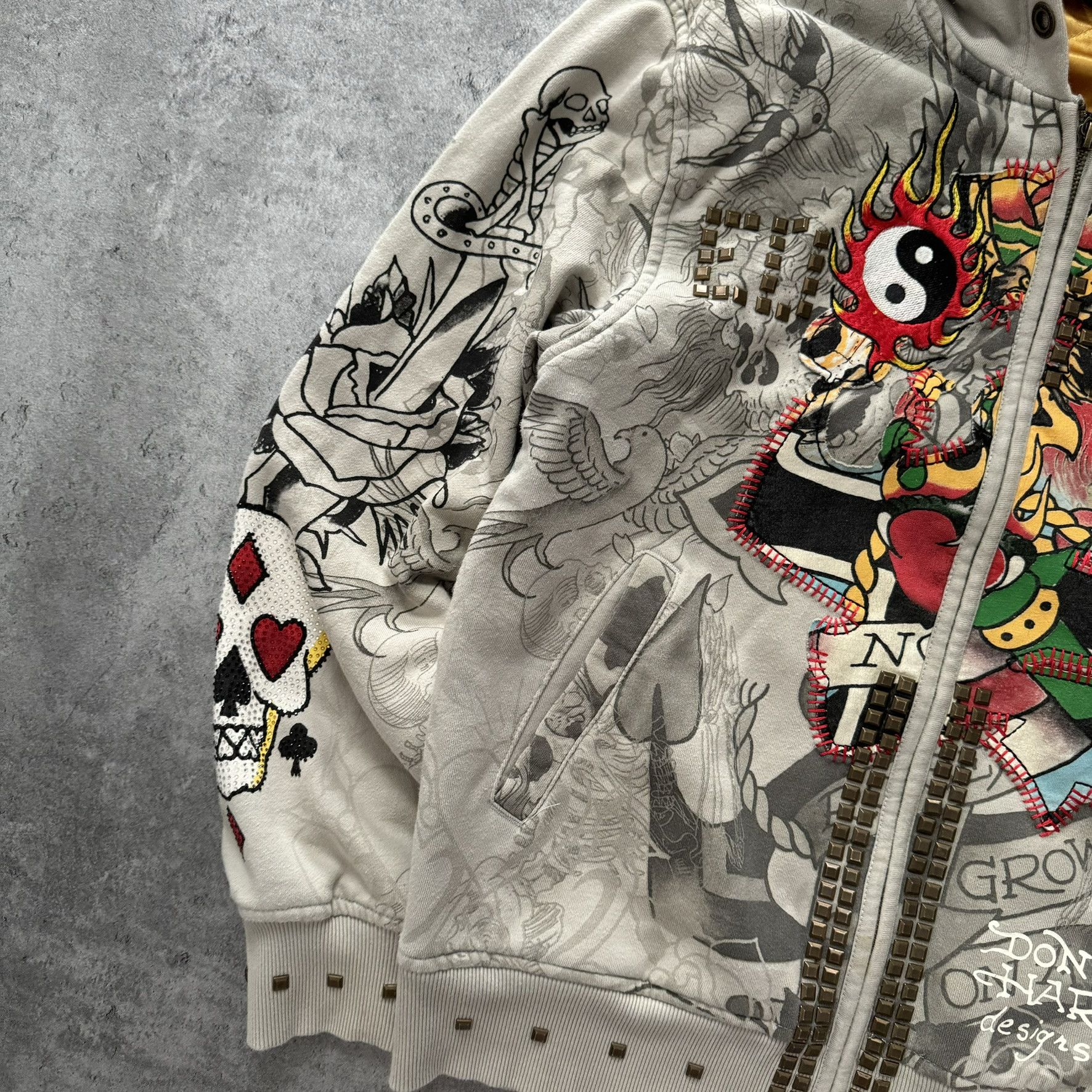 Christian Audigier × Ed Hardy Rare Ed Hardy full print zip up hoodie No Roses Grow Size US M / EU 48-50 / 2 - 3 Thumbnail