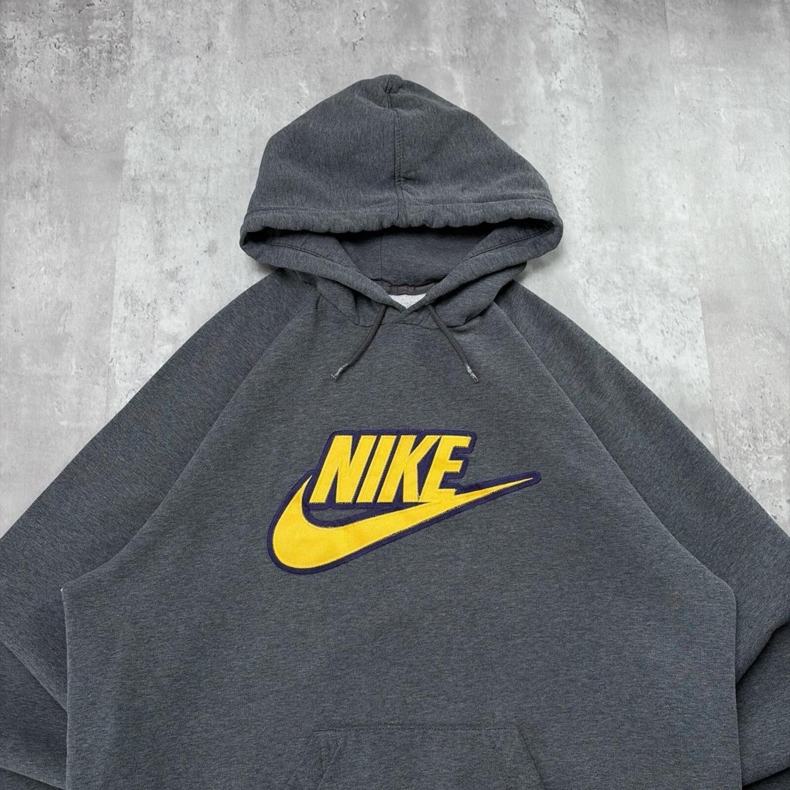 Nike Y2K Grey Nike Grunge Baggy Skater Distressed Hoodie Size US XL / EU 56 / 4 - 3 Thumbnail