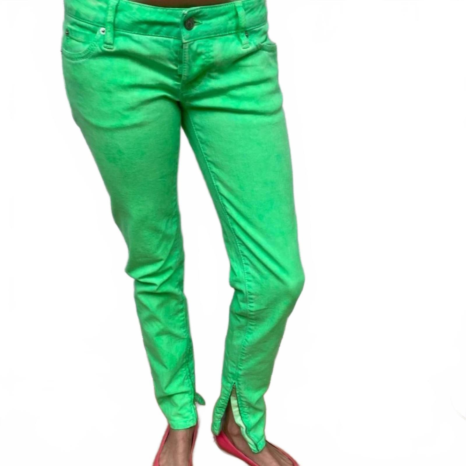 Dsquared2 Dsquared² 4 Neon Green Low-Rise Skinny Jeans Made in Italy Size 27" / US 4 / IT 40 - 1 Thumbnail