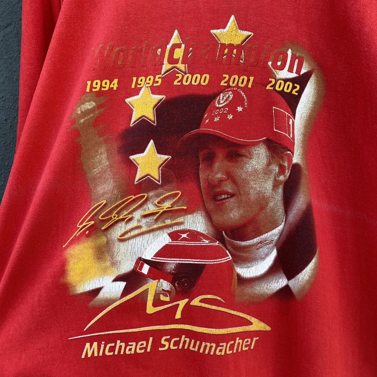 Formula 1 Vintage Faded Y2K Michael Schumacher World Champion ERD TEE Size US L / EU 52-54 / 3 - 3 Thumbnail