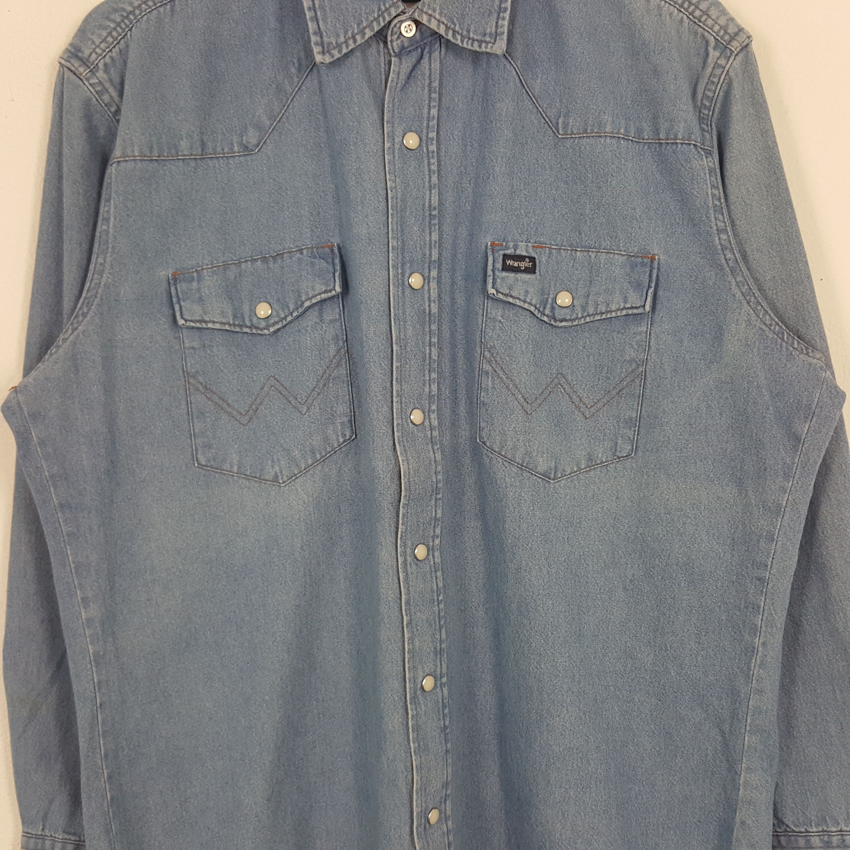Vintage × Wrangler Vintage Wrangler American Retro Style Shirt Button Up Size US XXL / EU 58 / 5 - 2 Thumbnail