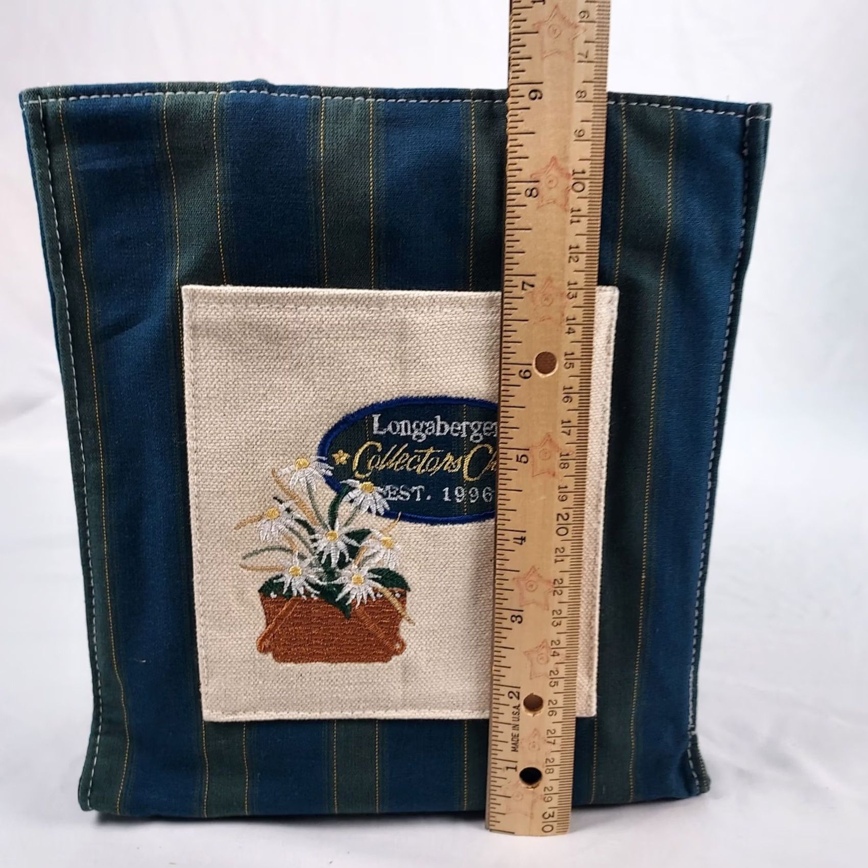 Vintage VINTAGE Longaberger Collectors Club Bag Tote Woman Blue Clear Protector Insert Fabric Tote Women Size ONE SIZE - 6 Thumbnail